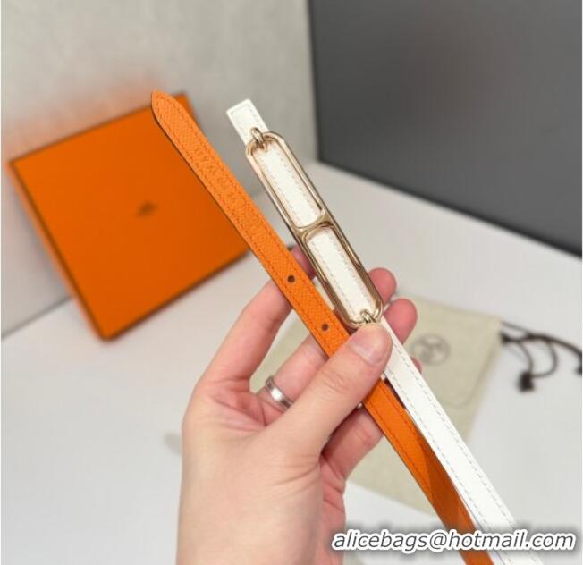 Low Price Hermes Roulis belt buckle & Reversible leather strap 1.3cm 0314 Orange/Rose Gold 2025