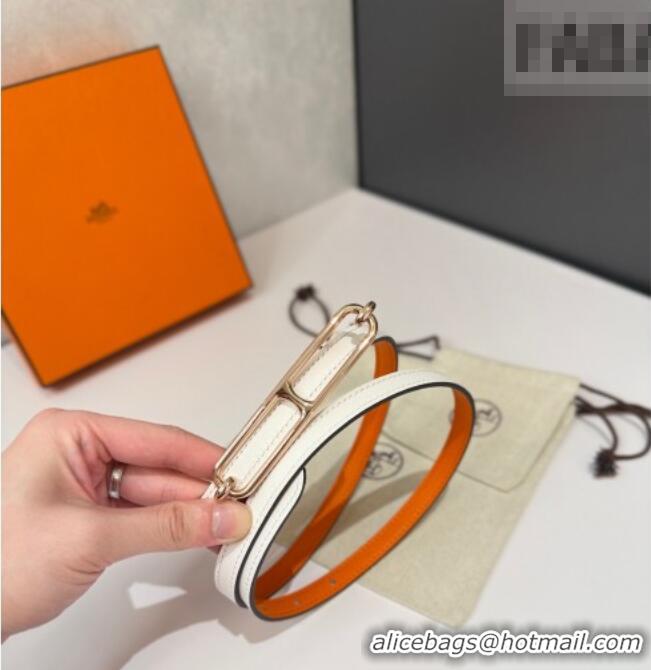 Low Price Hermes Roulis belt buckle & Reversible leather strap 1.3cm 0314 Orange/Rose Gold 2025