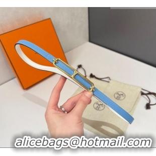 Good Quality Hermes Roulis belt buckle & Reversible leather strap 1.3cm 0314 Blue/Yellow Gold 2025