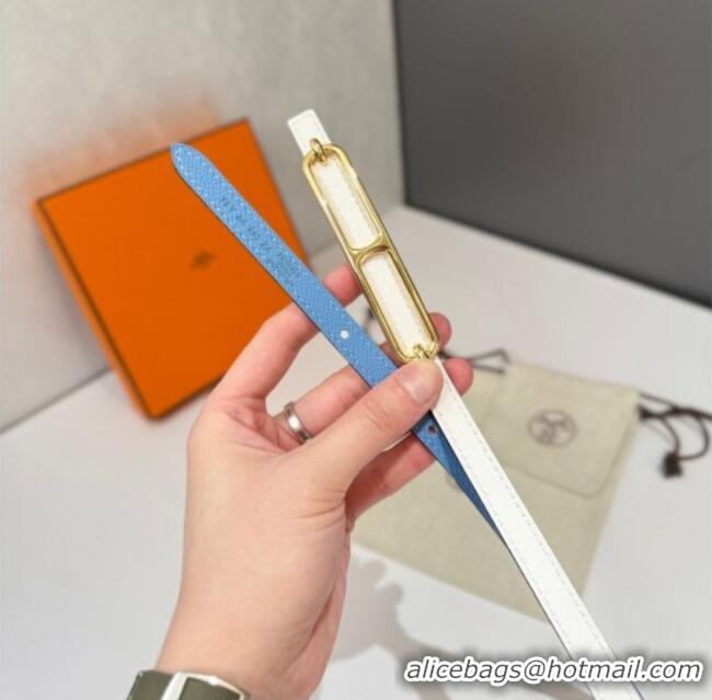 Good Quality Hermes Roulis belt buckle & Reversible leather strap 1.3cm 0314 Blue/Yellow Gold 2025