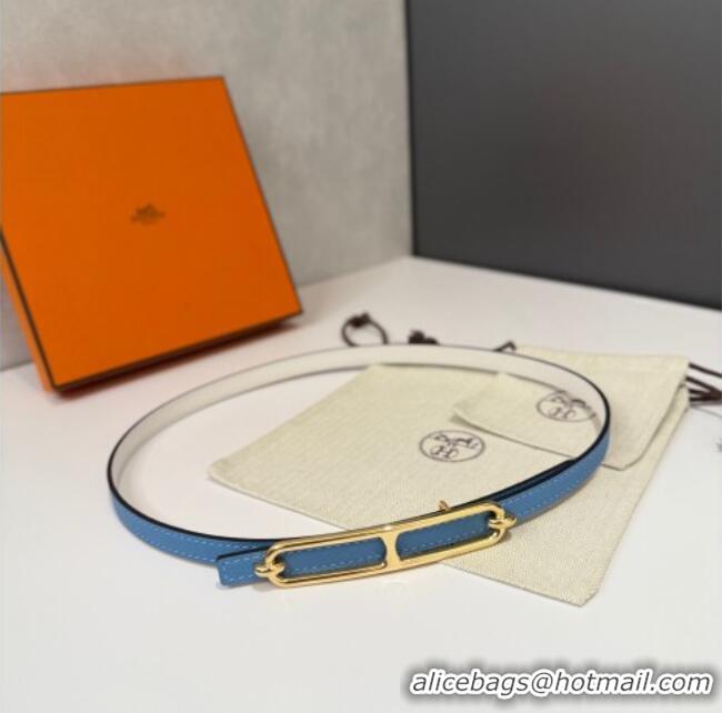 Good Quality Hermes Roulis belt buckle & Reversible leather strap 1.3cm 0314 Blue/Yellow Gold 2025