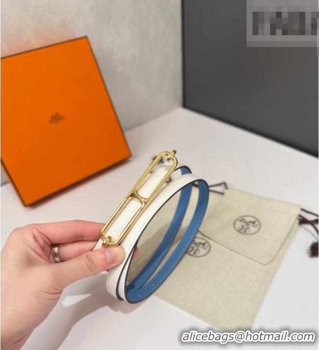 Good Quality Hermes Roulis belt buckle & Reversible leather strap 1.3cm 0314 Blue/Yellow Gold 2025