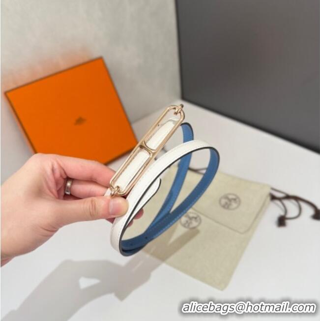 Best Price Hermes Roulis belt buckle & Reversible leather strap 1.3cm 0314 Blue/Rose Gold 2025