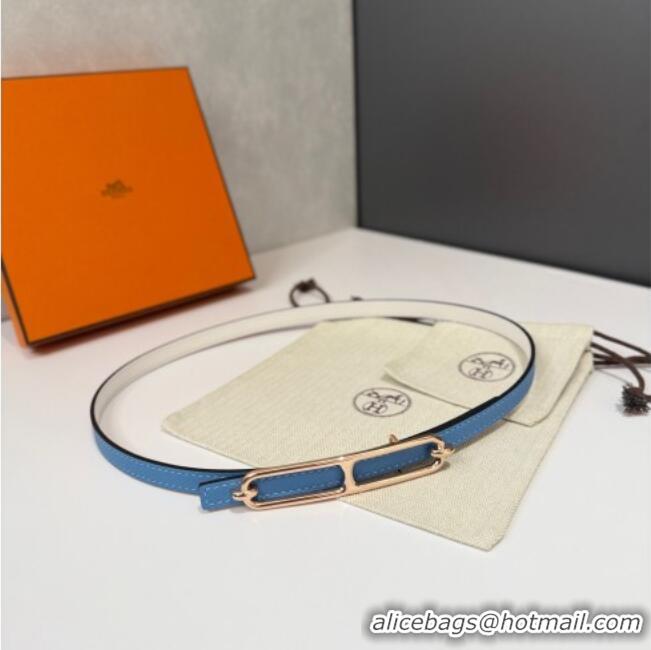 Best Price Hermes Roulis belt buckle & Reversible leather strap 1.3cm 0314 Blue/Rose Gold 2025