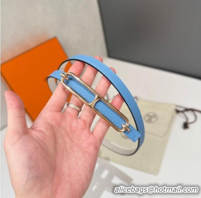Best Price Hermes Roulis belt buckle & Reversible leather strap 1.3cm 0314 Blue/Rose Gold 2025