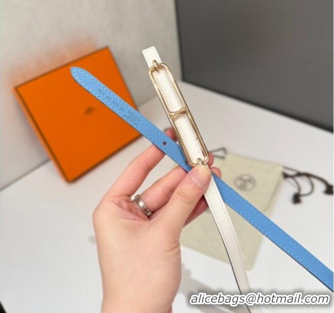 Best Price Hermes Roulis belt buckle & Reversible leather strap 1.3cm 0314 Blue/Rose Gold 2025