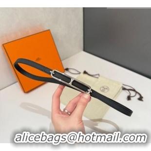 Classic Specials Hermes Roulis belt buckle & Reversible leather strap 1.3cm 0314 Black/Silver 2025