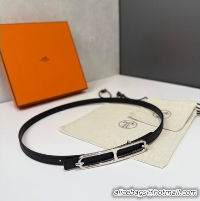 Classic Specials Hermes Roulis belt buckle & Reversible leather strap 1.3cm 0314 Black/Silver 2025