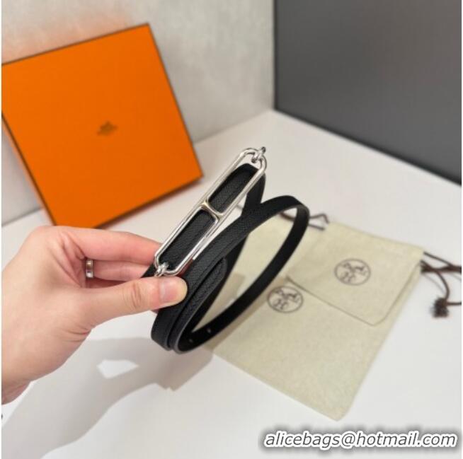 Classic Specials Hermes Roulis belt buckle & Reversible leather strap 1.3cm 0314 Black/Silver 2025