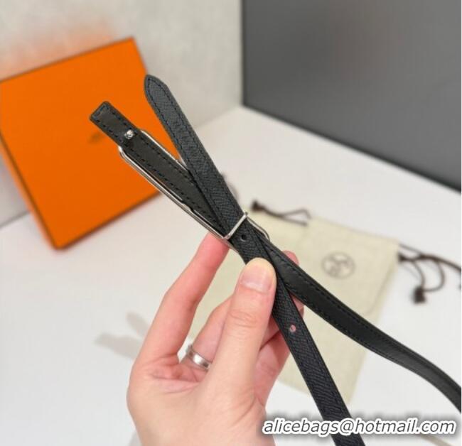 Classic Specials Hermes Roulis belt buckle & Reversible leather strap 1.3cm 0314 Black/Silver 2025