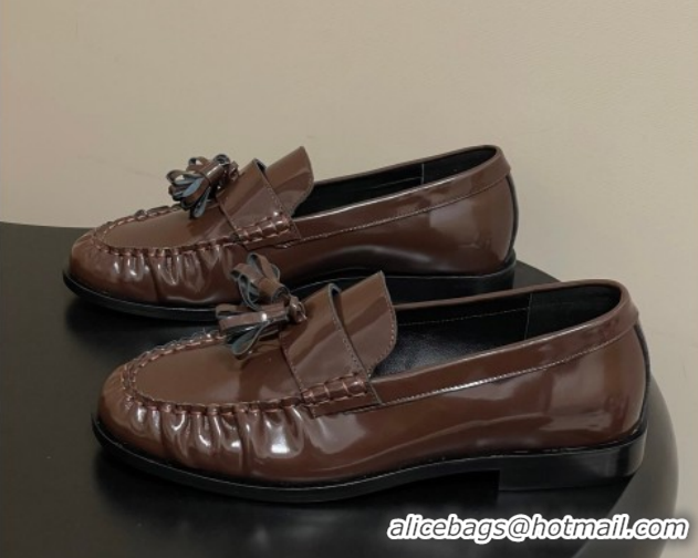 Grade Quality The Row Flat Loafers with Charm in Shiny Leather TR022403 Brown 2026
