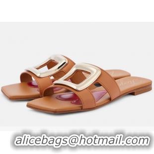 ​Top Design Roger Vivier Viv' by the Sea Mules in Calfskin 5073118 Brown 2025