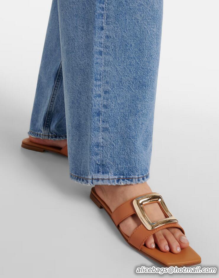 ​Top Design Roger Vivier Viv' by the Sea Mules in Calfskin 5073118 Brown 2025