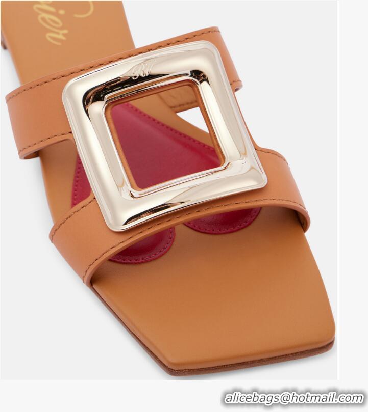 ​Top Design Roger Vivier Viv' by the Sea Mules in Calfskin 5073118 Brown 2025