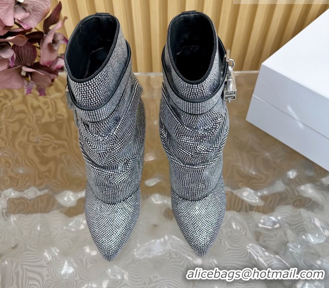 Stylish Givenchy Shark Lock Stiletto Ankle Boots with Crystals 5101115 Black 2026