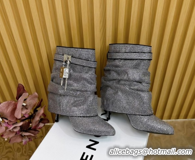 Stylish Givenchy Shark Lock Stiletto Ankle Boots with Crystals 5101115 Black 2026