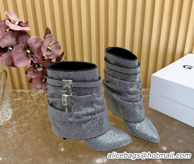 Stylish Givenchy Shark Lock Stiletto Ankle Boots with Crystals 5101115 Black 2026