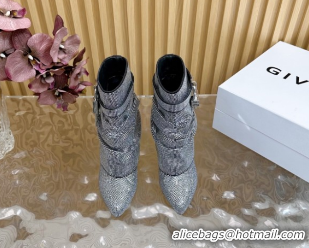 Stylish Givenchy Shark Lock Stiletto Ankle Boots with Crystals 5101115 Black 2026