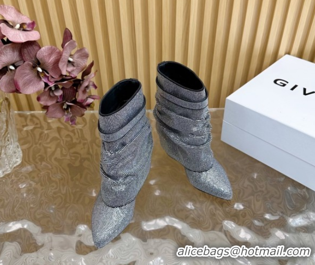 Stylish Givenchy Shark Lock Stiletto Ankle Boots with Crystals 5101115 Black 2026
