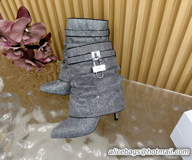 Stylish Givenchy Shark Lock Stiletto Ankle Boots with Crystals 5101115 Black 2026