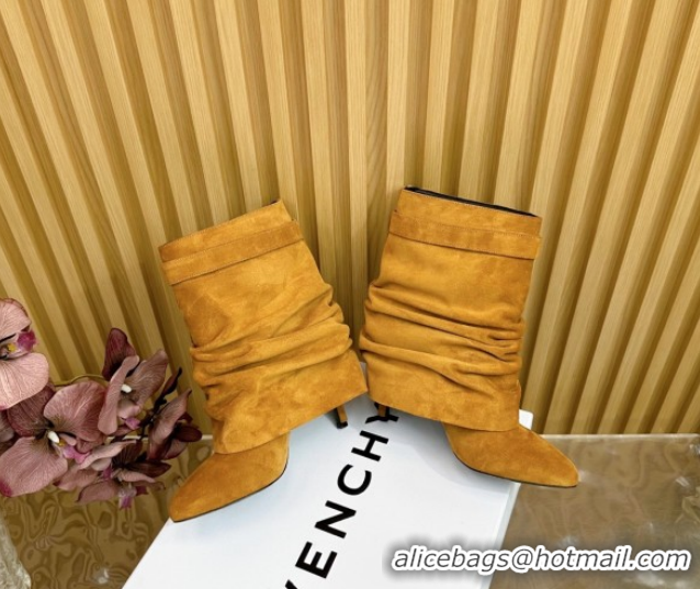 Unique Style Givenchy Shark Lock Stiletto Ankle Boots in Suede Leather 101117 Brown 2026