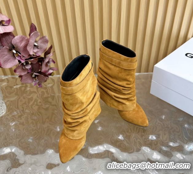 Unique Style Givenchy Shark Lock Stiletto Ankle Boots in Suede Leather 101117 Brown 2026