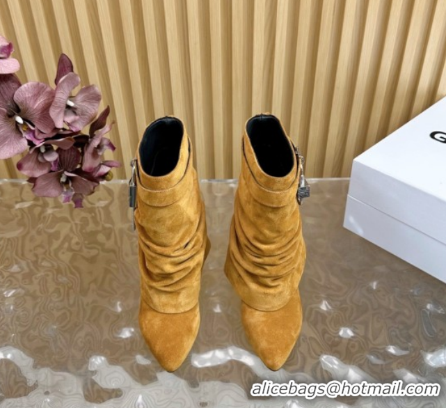 Unique Style Givenchy Shark Lock Stiletto Ankle Boots in Suede Leather 101117 Brown 2026