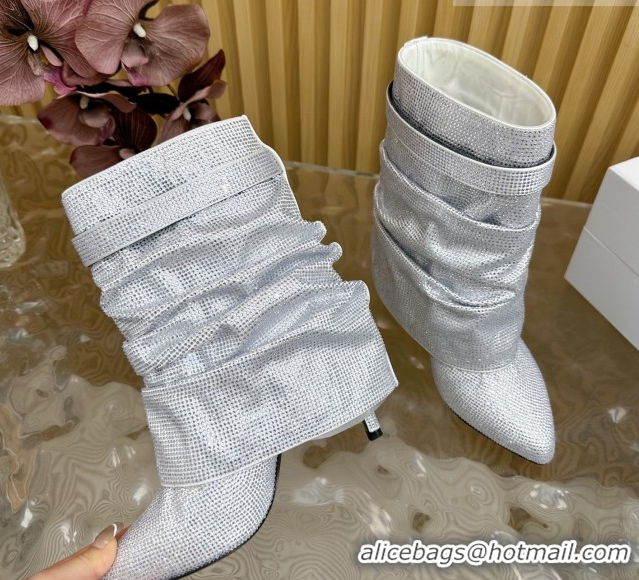 Buy Luxury Givenchy Shark Lock Stiletto Ankle Boots with Crystals 101118 White 2026