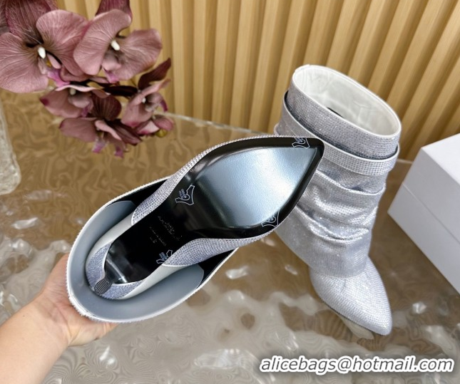 Buy Luxury Givenchy Shark Lock Stiletto Ankle Boots with Crystals 101118 White 2026