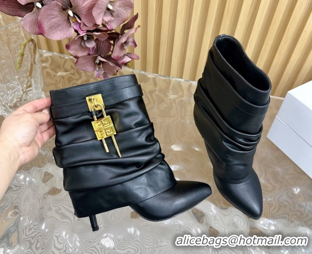 Best Grade Givenchy Shark Lock Stiletto Ankle Boots in Calfskin 101119 Black 2026