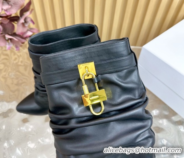 Best Grade Givenchy Shark Lock Stiletto Ankle Boots in Calfskin 101119 Black 2026
