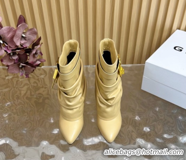 Low Price Givenchy Shark Lock Stiletto Ankle Boots in Calfskin 101120 Beige 2026