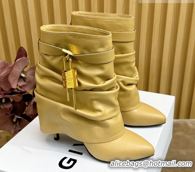 Low Price Givenchy Shark Lock Stiletto Ankle Boots in Calfskin 101120 Beige 2026