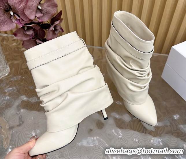 Duplicate Givenchy Shark Lock Stiletto Ankle Boots in Calfskin 5101121 Off-white 2026