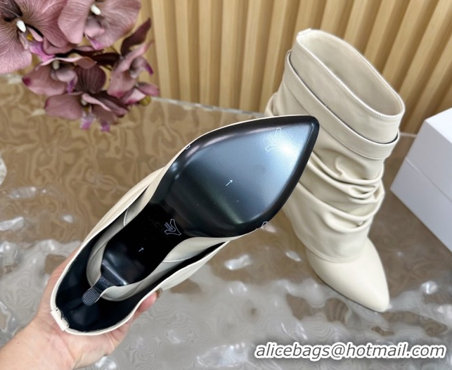 Duplicate Givenchy Shark Lock Stiletto Ankle Boots in Calfskin 5101121 Off-white 2026