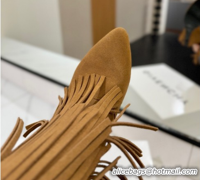 Hot Style Givenchy Shark Lock Tassel Wedge Ankle Boots 8.5cm in Suede 1210001 Light Brown 2026