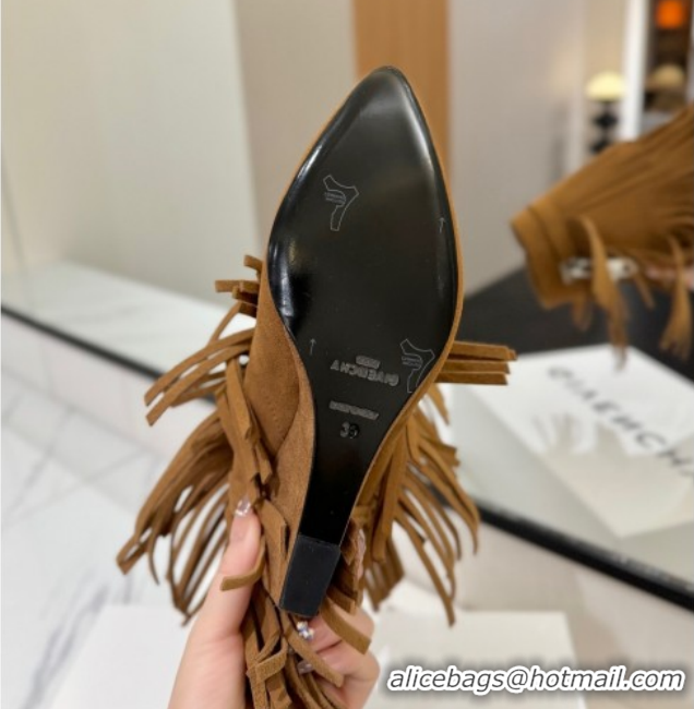 Hot Style Givenchy Shark Lock Tassel Wedge Ankle Boots 8.5cm in Suede 1210001 Light Brown 2026