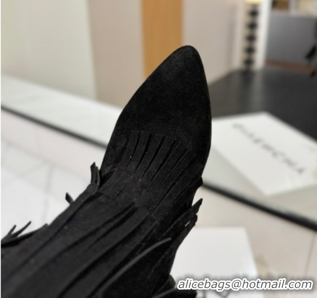 Classic Hot Givenchy Shark Lock Tassel Wedge Ankle Boots 8.5cm in Suede 1210003 Black 2026
