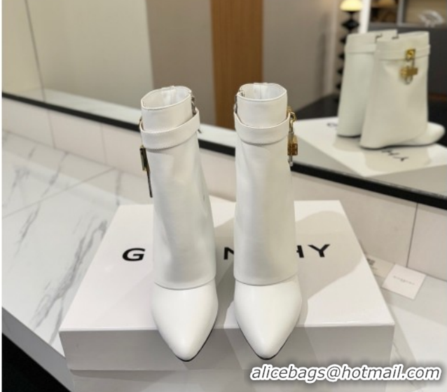 Most Popular Givenchy Shark Lock Wedge Ankle Boots 8.5cm in Calfskin Leather 1210005 White 2026
