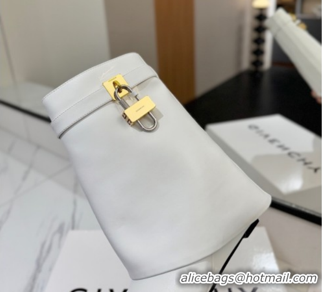 Most Popular Givenchy Shark Lock Wedge Ankle Boots 8.5cm in Calfskin Leather 1210005 White 2026