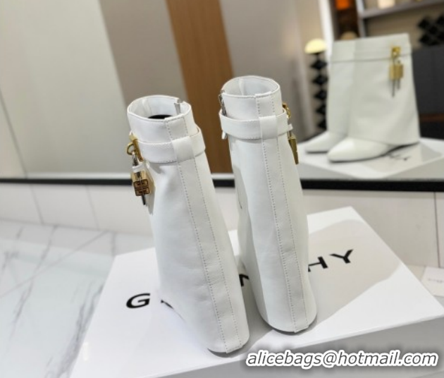 Most Popular Givenchy Shark Lock Wedge Ankle Boots 8.5cm in Calfskin Leather 1210005 White 2026