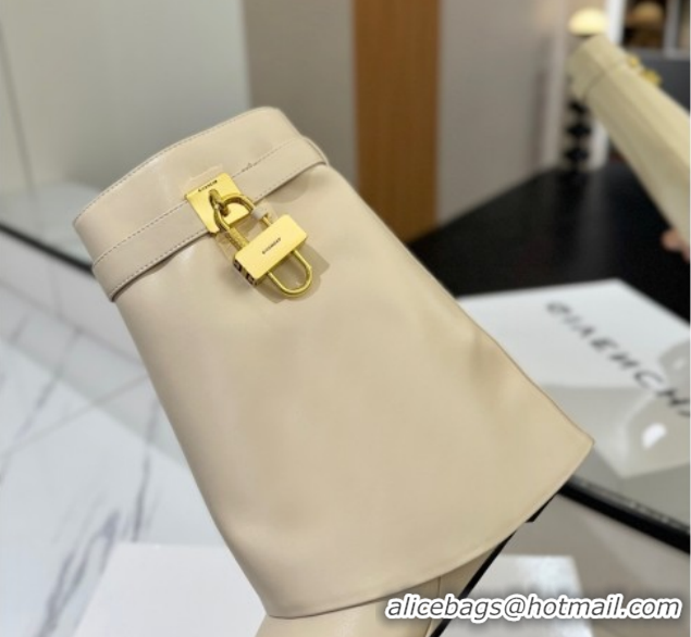 Unique Style Givenchy Shark Lock Wedge Ankle Boots 8.5cm in Calfskin Leather 1210006 Beige 2026