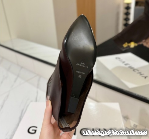 Shop Duplicate Givenchy Shark Lock Wedge Ankle Boots 8.5cm in Calfskin Leather 1210006 Coffee Brown 2026