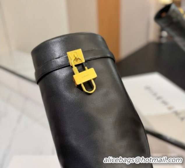 Durable Givenchy Shark Lock Heel High Boots 10.5cm in Calfskin Leather 1210021 Black 2026