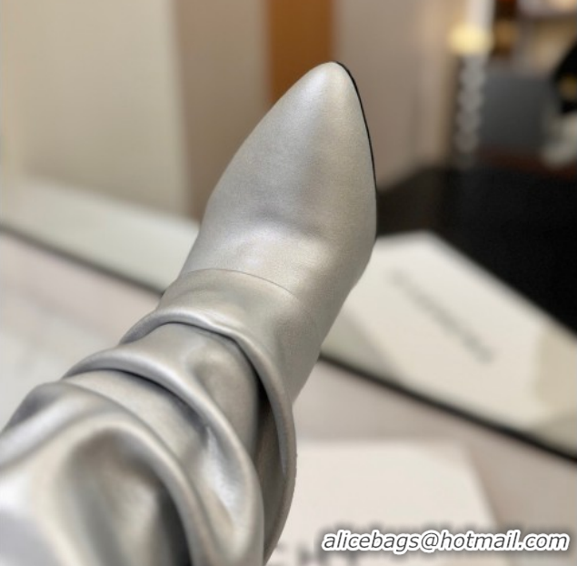 Good Quality Givenchy Shark Lock Heel High Boots 10.5cm in Calfskin Leather 1210021 Matte Silver 2026