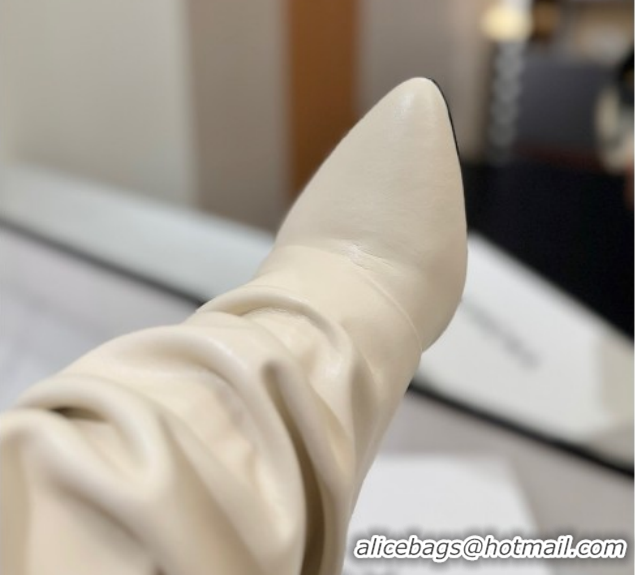 Best Grade Givenchy Shark Lock Heel High Boots 10.5cm in Calfskin Leather Pale Beige 1210024 2026