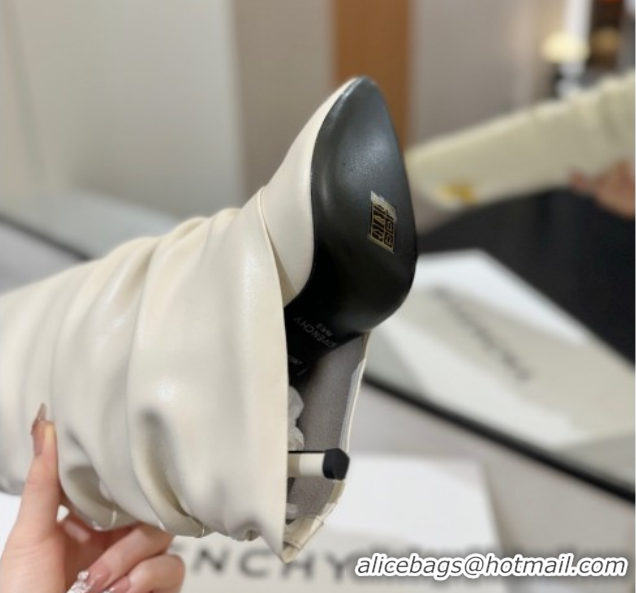 Best Grade Givenchy Shark Lock Heel High Boots 10.5cm in Calfskin Leather Pale Beige 1210024 2026