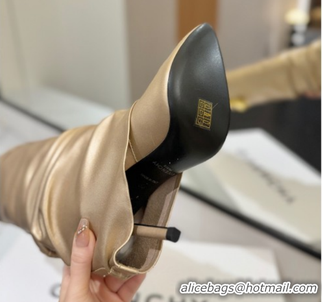 Grade Quality Givenchy Shark Lock Heel High Boots 10.5cm in Calfskin Leather Matte Gold 1210025 2026