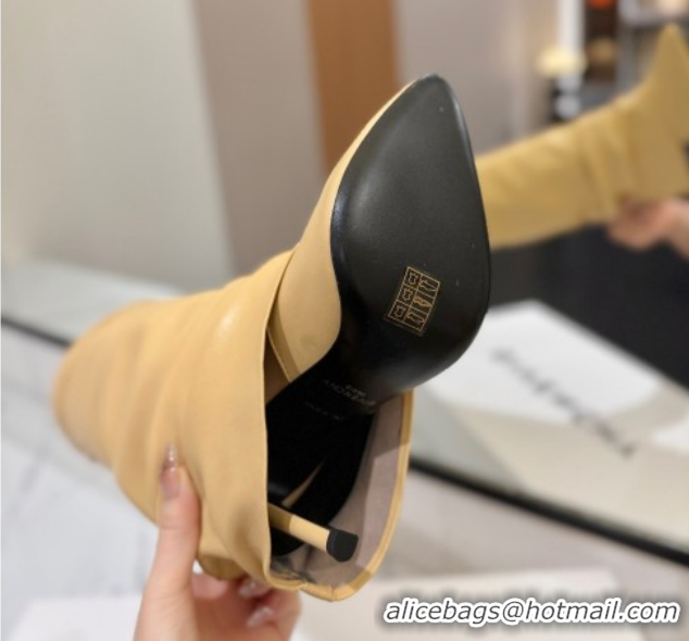 Low Price Givenchy Shark Lock Heel High Boots 10.5cm in Calfskin Leather Beige Yellow 1210026 2026
