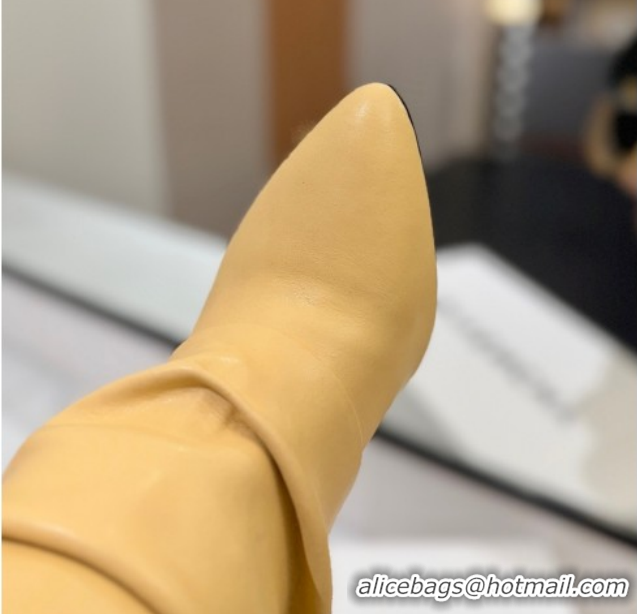 Low Price Givenchy Shark Lock Heel High Boots 10.5cm in Calfskin Leather Beige Yellow 1210026 2026